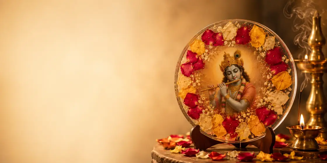 Handcrafted resin art frame preserving temple pooja flowers by ResinKriti
