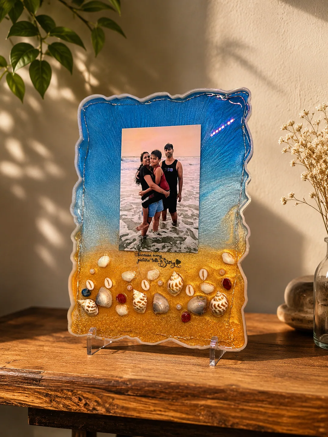 Family Memory Frame — handcrafted resin art by ResinKriti