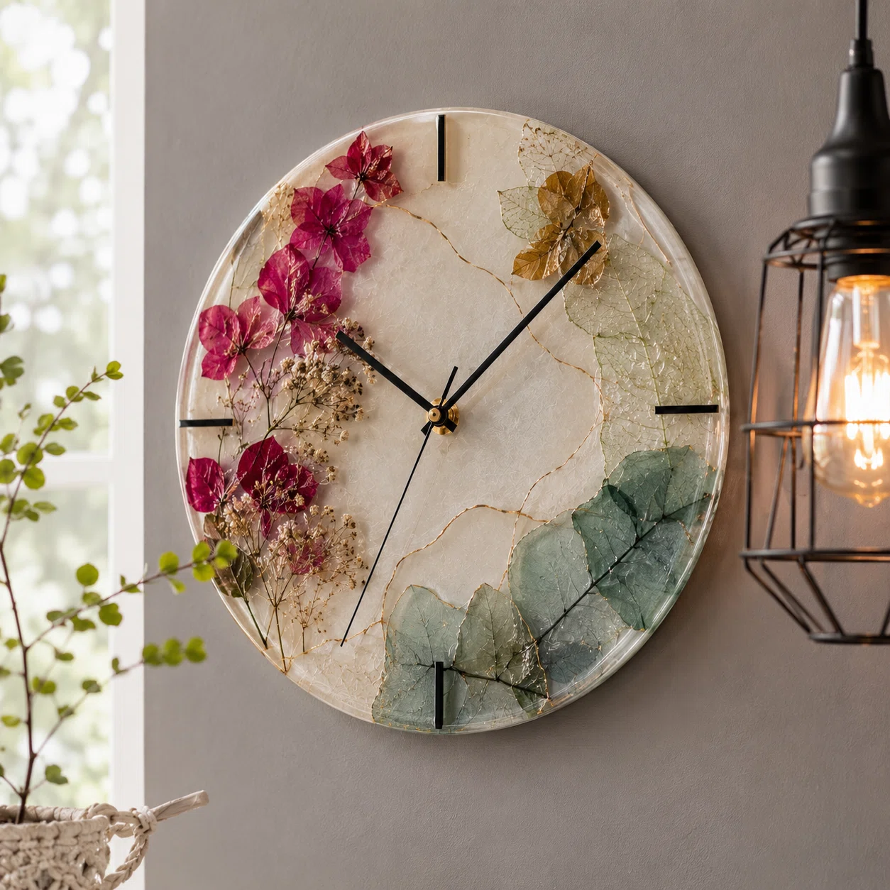 Decorative Wall Clock — handcrafted resin art by ResinKriti