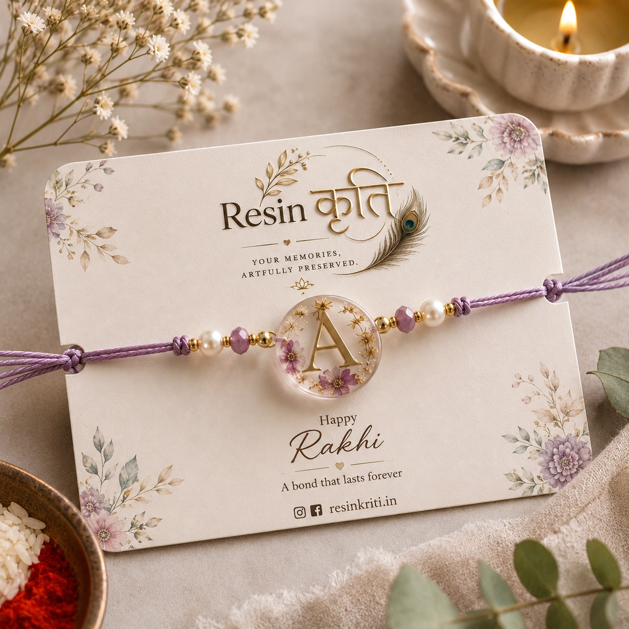 Custom Character Rakhi — handcrafted resin art by ResinKriti